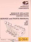 Gresen-Gresen SP, SPK SSK 300 & 400, Directional Cotnrol Valves Servie and Parts Manual-300-400-SP-SPK-SSK-05